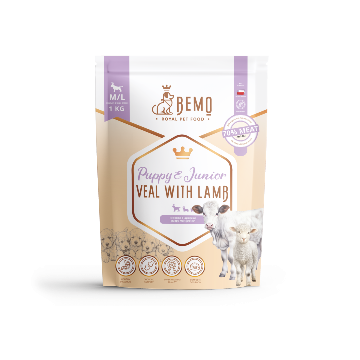Puppy & Junior Veal with Lamb - karma sucha cielęcina z jagnięciną dla szczeniąt i juniorów