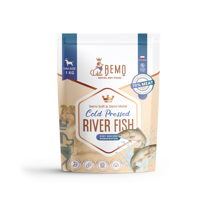 Bemo Cold Pressed River Fish - karma tłoczona na zimno dla psów z rybami rzecznymi