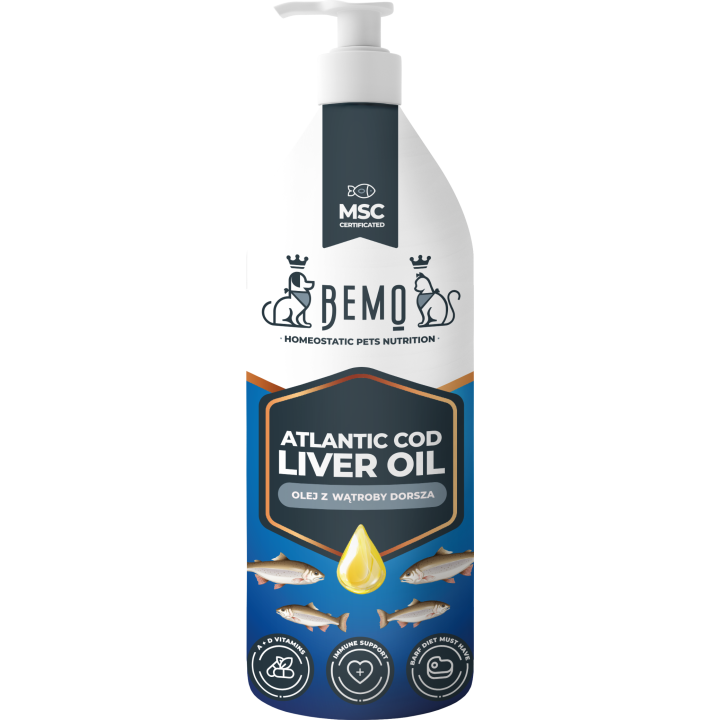Atlantic Cod Liver Oil - tran z wątroby dorsza dla psa i kota