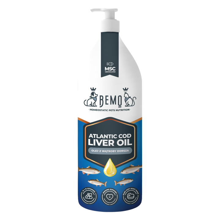 Atlantic Cod Liver Oil - tran z wątroby dorsza dla psa i kota