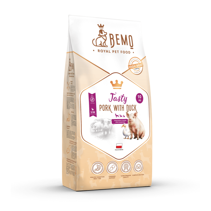 Bemo Tasty - wybitnie smakowita karma sucha dla psa z wieprzowiną i kaczką