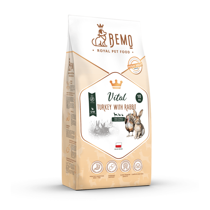 Bemo Vital -  wzmacniająca odporność karma sucha dla psa z indykiem i królikiem