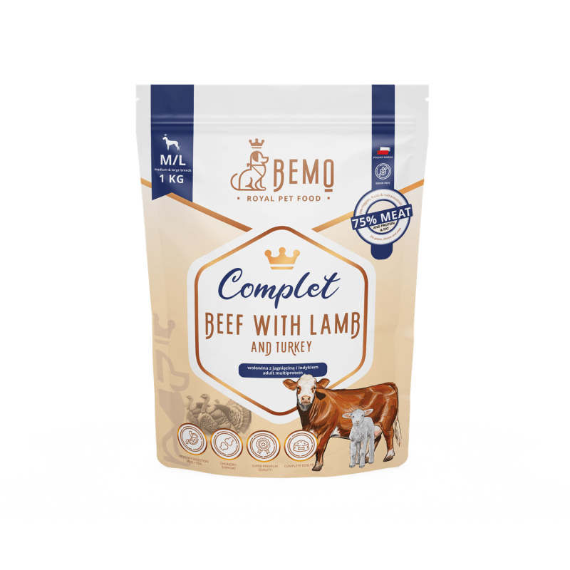 Bemo Complet - multiproteinowa karma sucha dla psa z wołowiną, indykiem i jagnięciną