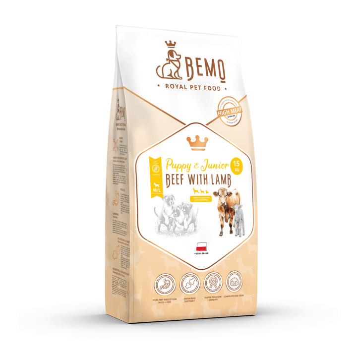 Bemo Puppy & Junior Beef with lamb - karma sucha dla szczeniąt i juniorów z wołowiną  i jagnięciną