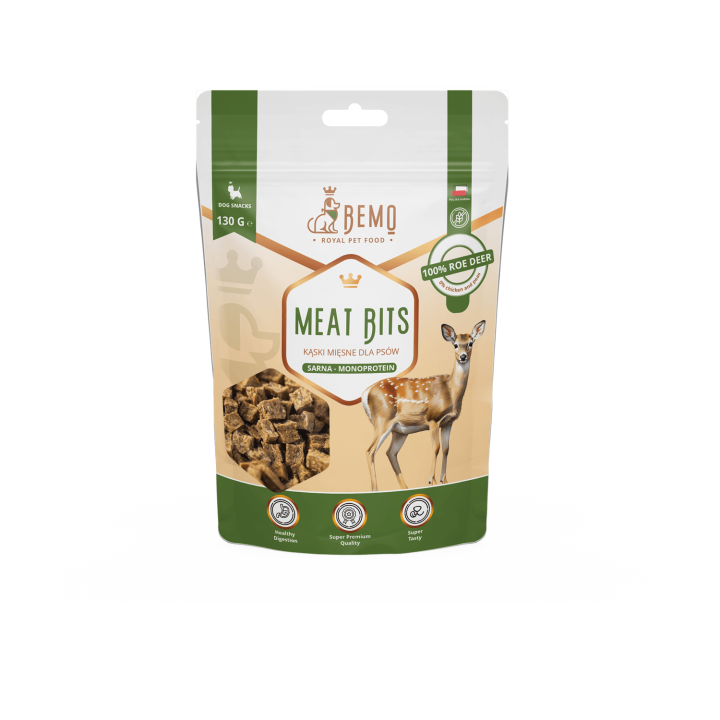 Meat Bits Roe Deer - hipoalergiczne, półmiękkie smaczki dla psów z sarniną