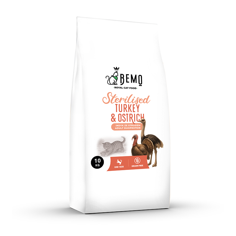 Bemo Cat Sterilised Turkey & Ostrich – karma sucha dla kota z indykiem i strusiem